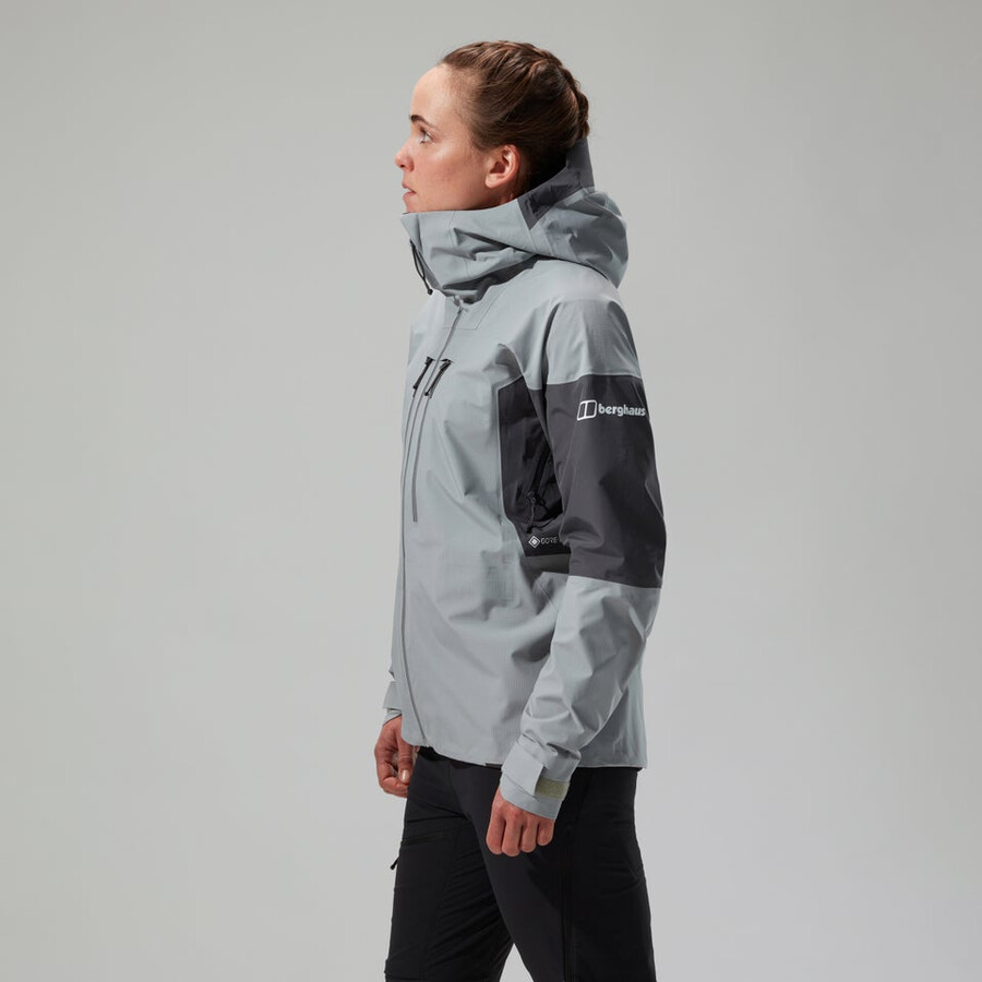 women s mtn guide alpine pro gore-tex-jacke - grau berghaus