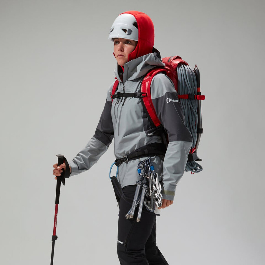 women s mtn guide alpine pro gore-tex-jacke - grau berghaus