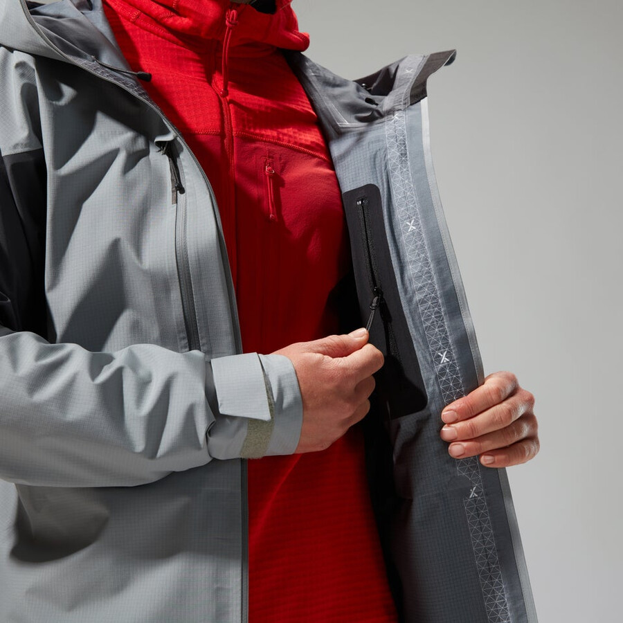 women s mtn guide alpine pro gore-tex-jacke - grau berghaus