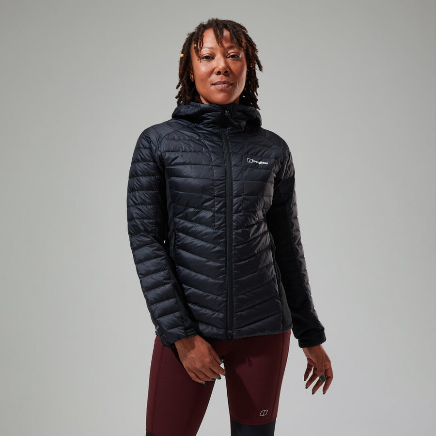 women s tephra 2.0 hooded insulated jacke schwarz berghaus