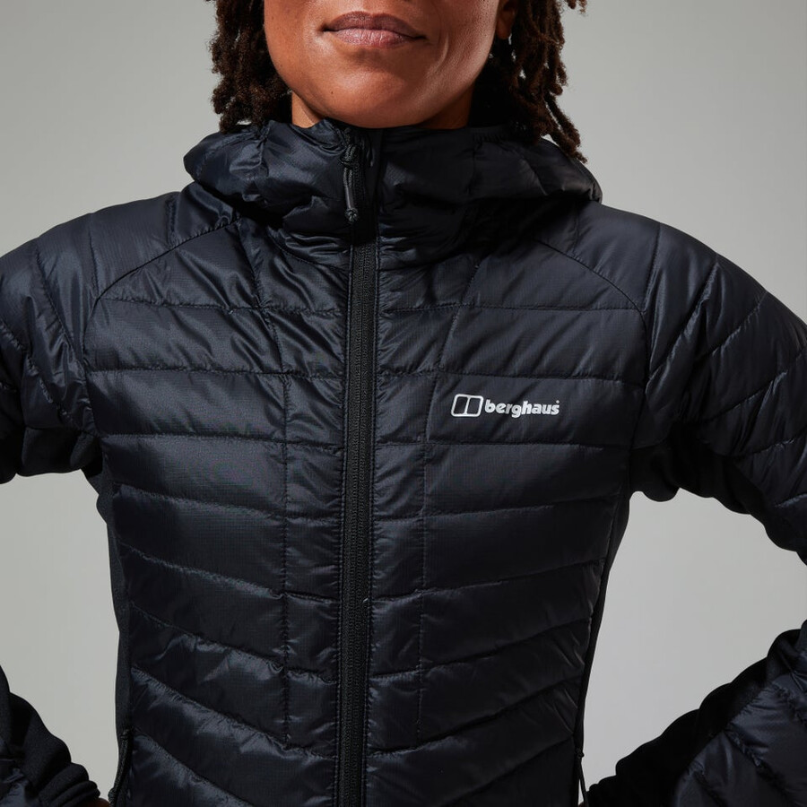 women s tephra 2.0 hooded insulated jacke schwarz berghaus