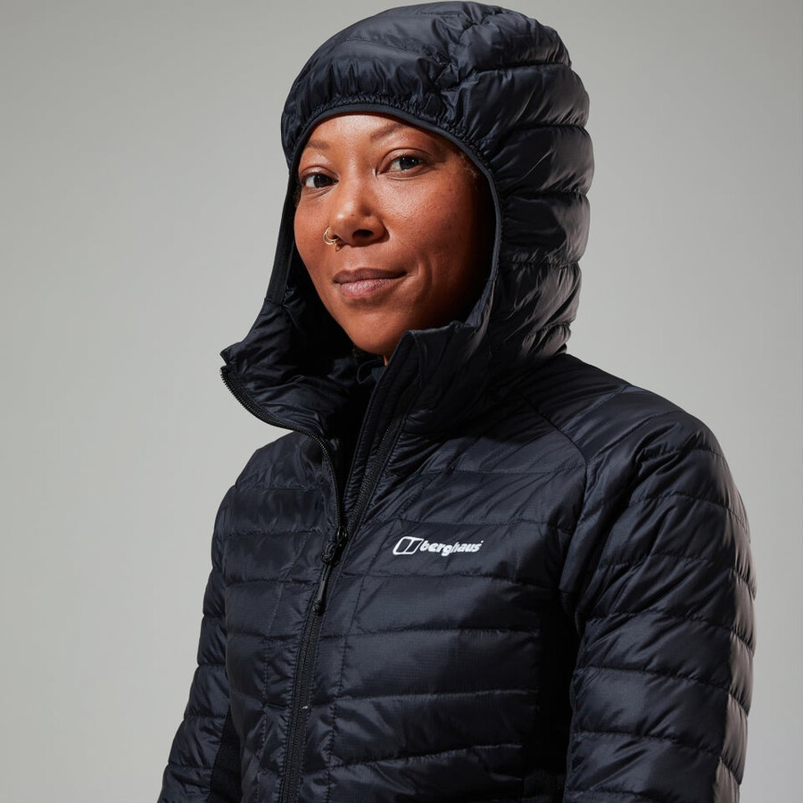 women s tephra 2.0 hooded insulated jacke schwarz berghaus