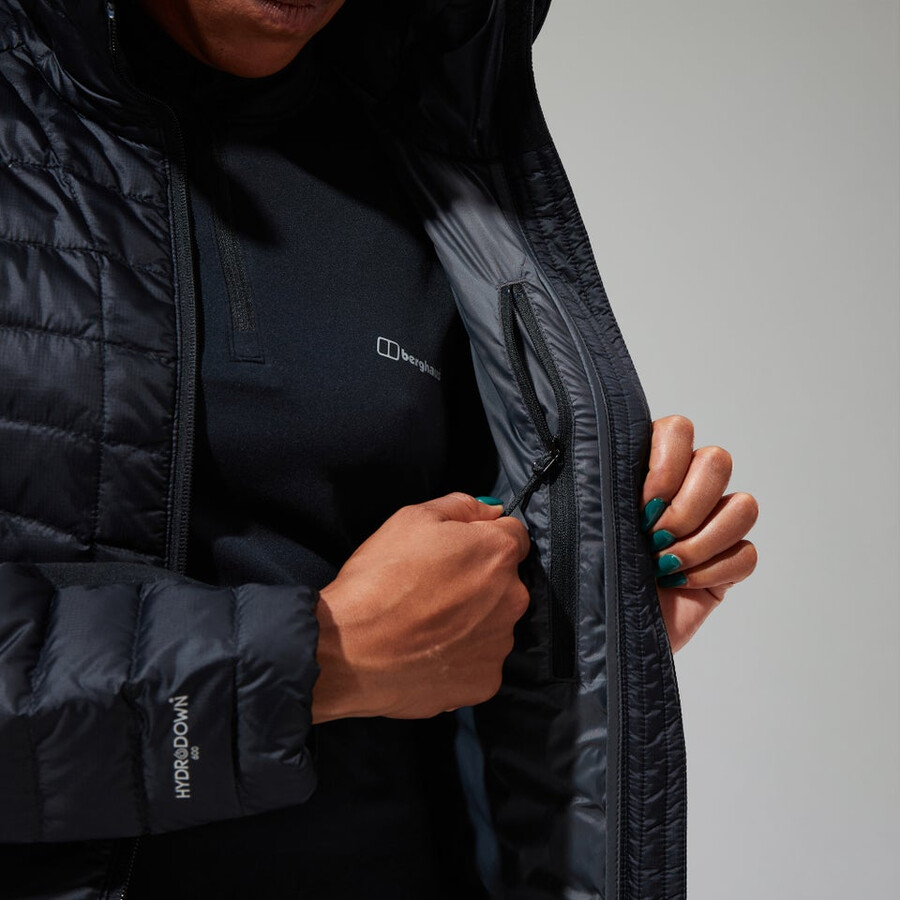 women s tephra 2.0 hooded insulated jacke schwarz berghaus