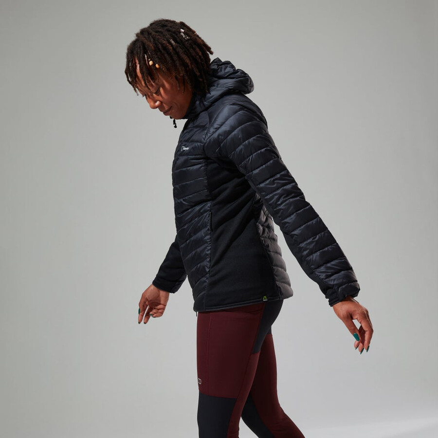 women s tephra 2.0 hooded insulated jacke schwarz berghaus