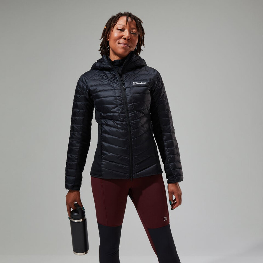 women s tephra 2.0 hooded insulated jacke schwarz berghaus