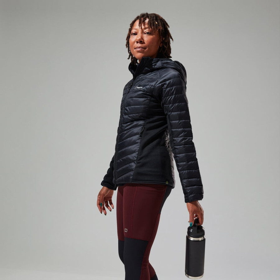 women s tephra 2.0 hooded insulated jacke schwarz berghaus
