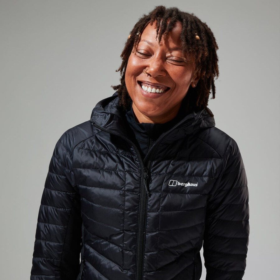 women s tephra 2.0 hooded insulated jacke schwarz berghaus
