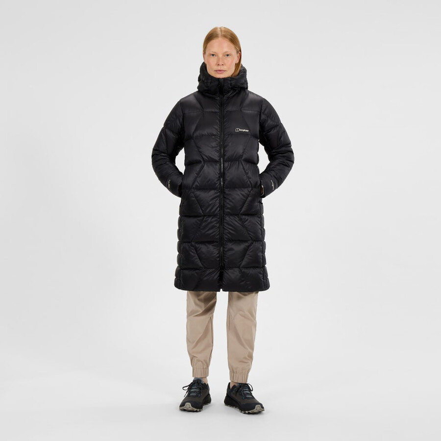 frauen explorer lange unten jacke - schwarz berghaus