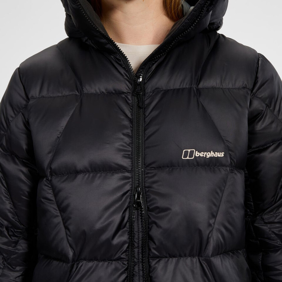frauen explorer lange unten jacke - schwarz berghaus