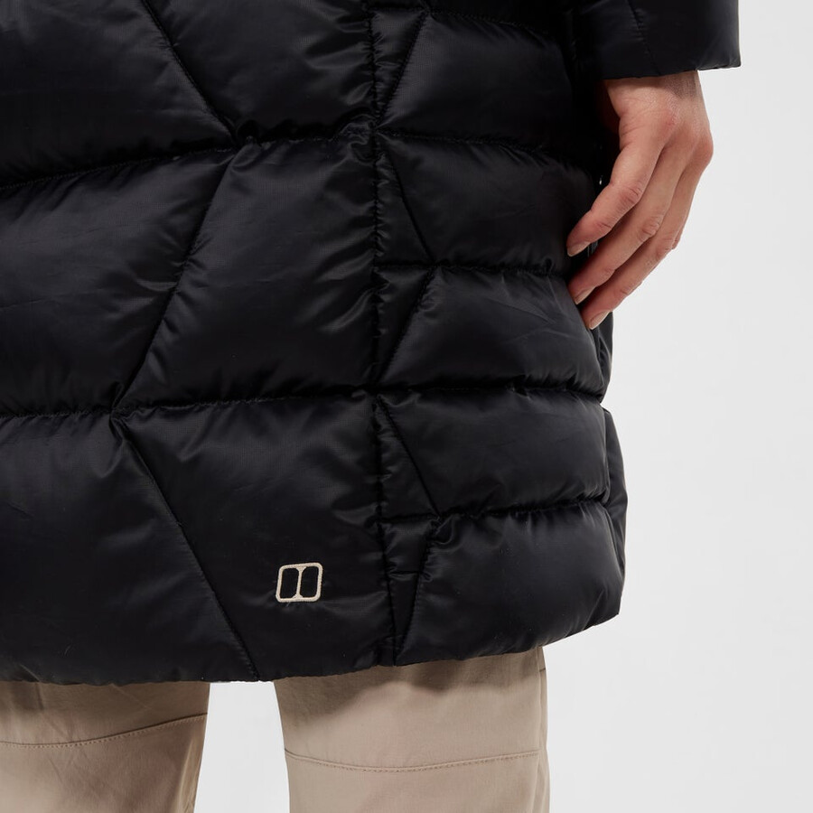 frauen explorer lange unten jacke - schwarz berghaus
