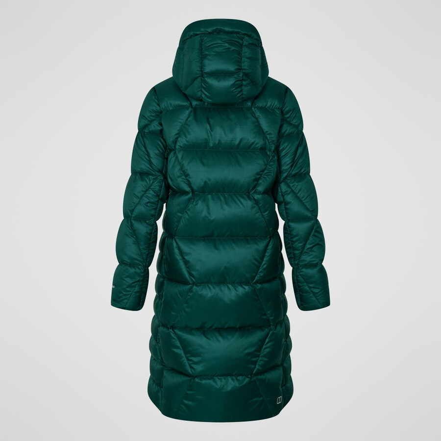 frauen explorer lange unten jacke - grün berghaus