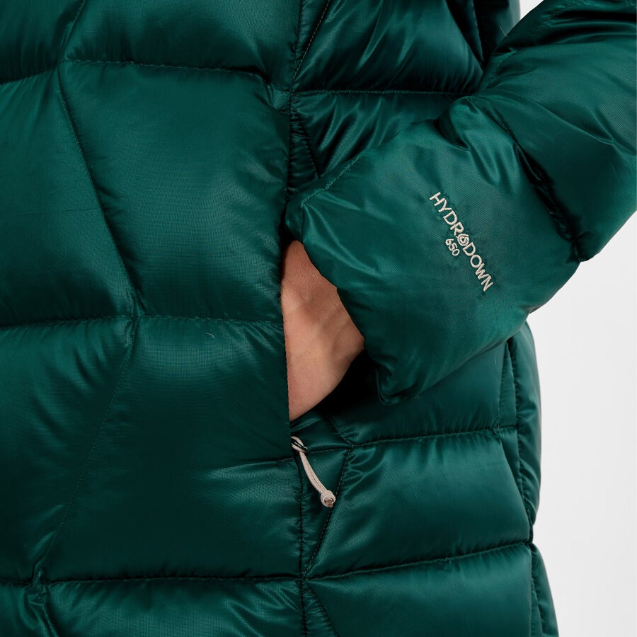 frauen explorer lange unten jacke - grün berghaus