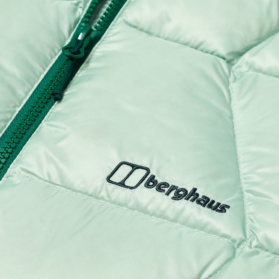 frauen explorer lange unten jacke - grün berghaus