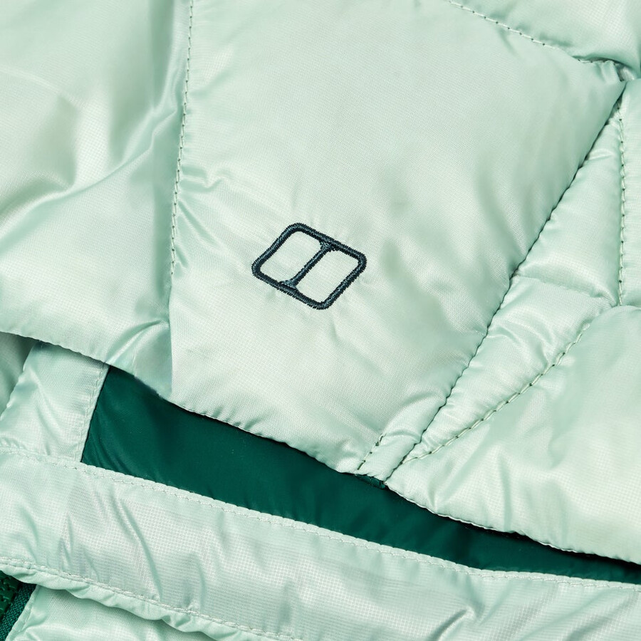 frauen explorer lange unten jacke - grün berghaus