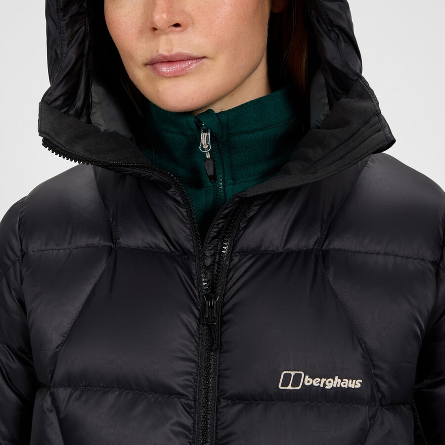 frauen explorer down jacket - black die berghaus