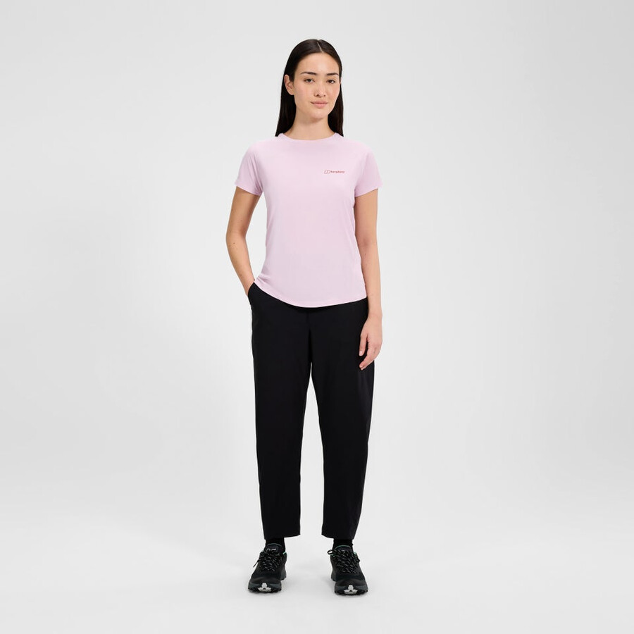 women s 247 crew short sleeve tech tee - pink berghaus