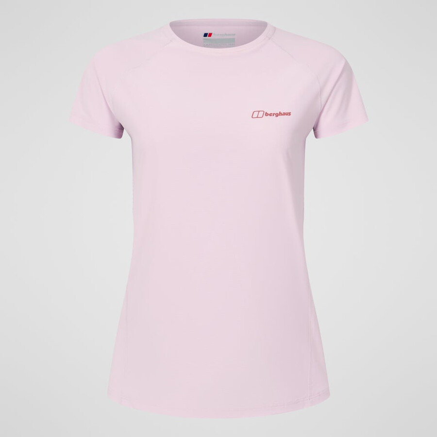 women s 247 crew short sleeve tech tee - pink berghaus