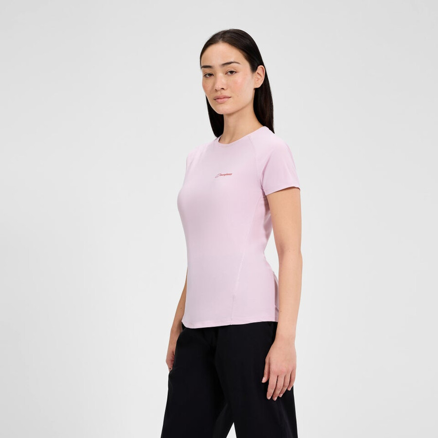 women s 247 crew short sleeve tech tee - pink berghaus