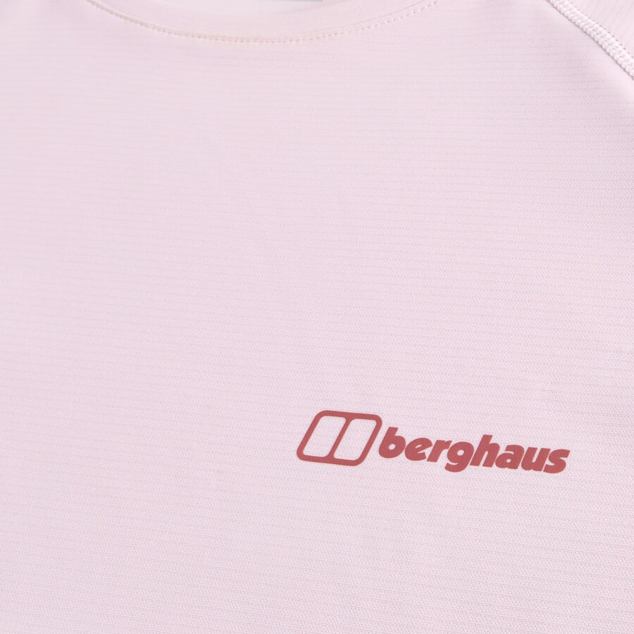 women s 247 crew short sleeve tech tee - pink berghaus