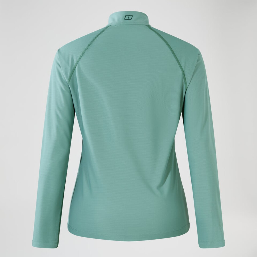 women s 247 half zip long sleeve tech tee - green berghaus