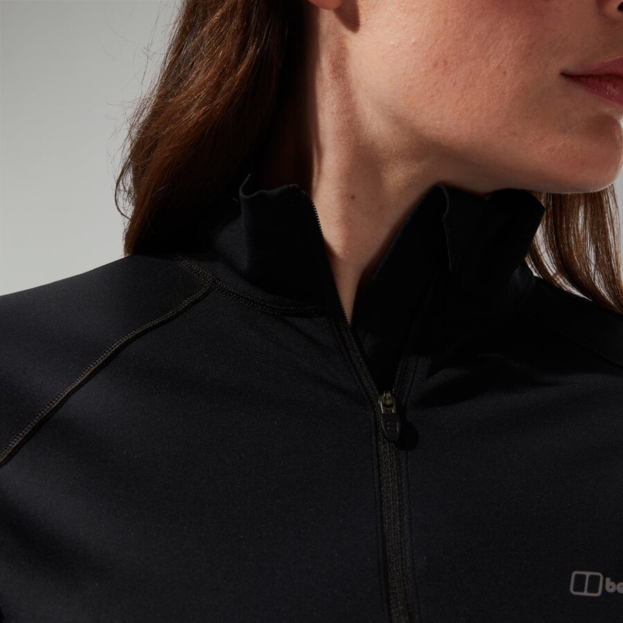 women s 247 half zip maternity long sleeve tech tee black die berghaus