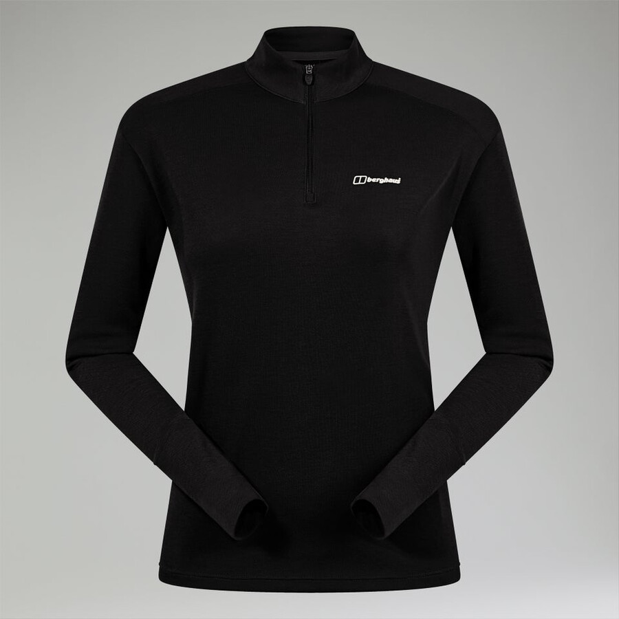 frauen-ivyhill half zip top - black die berghaus