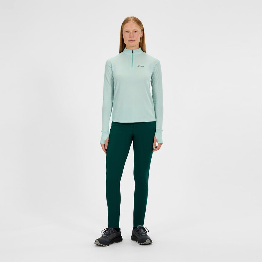 frauen-ivyhill half zip top - grün berghaus