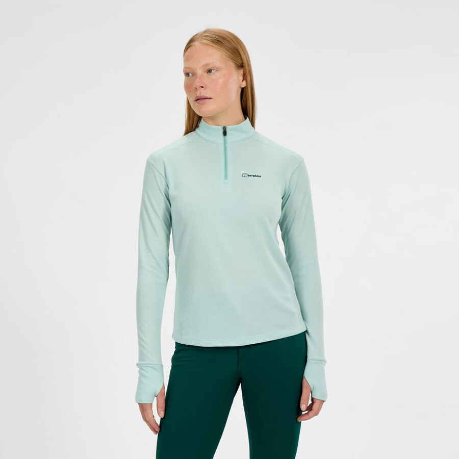frauen-ivyhill half zip top - grün berghaus