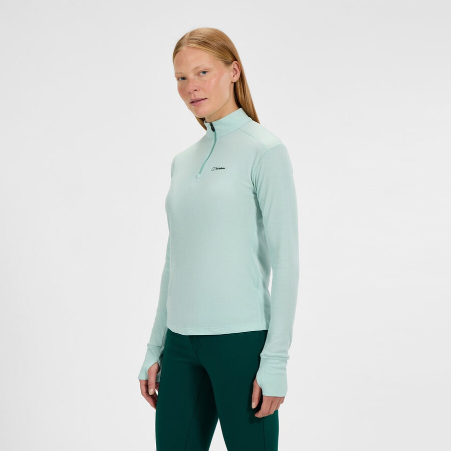 frauen-ivyhill half zip top - grün berghaus
