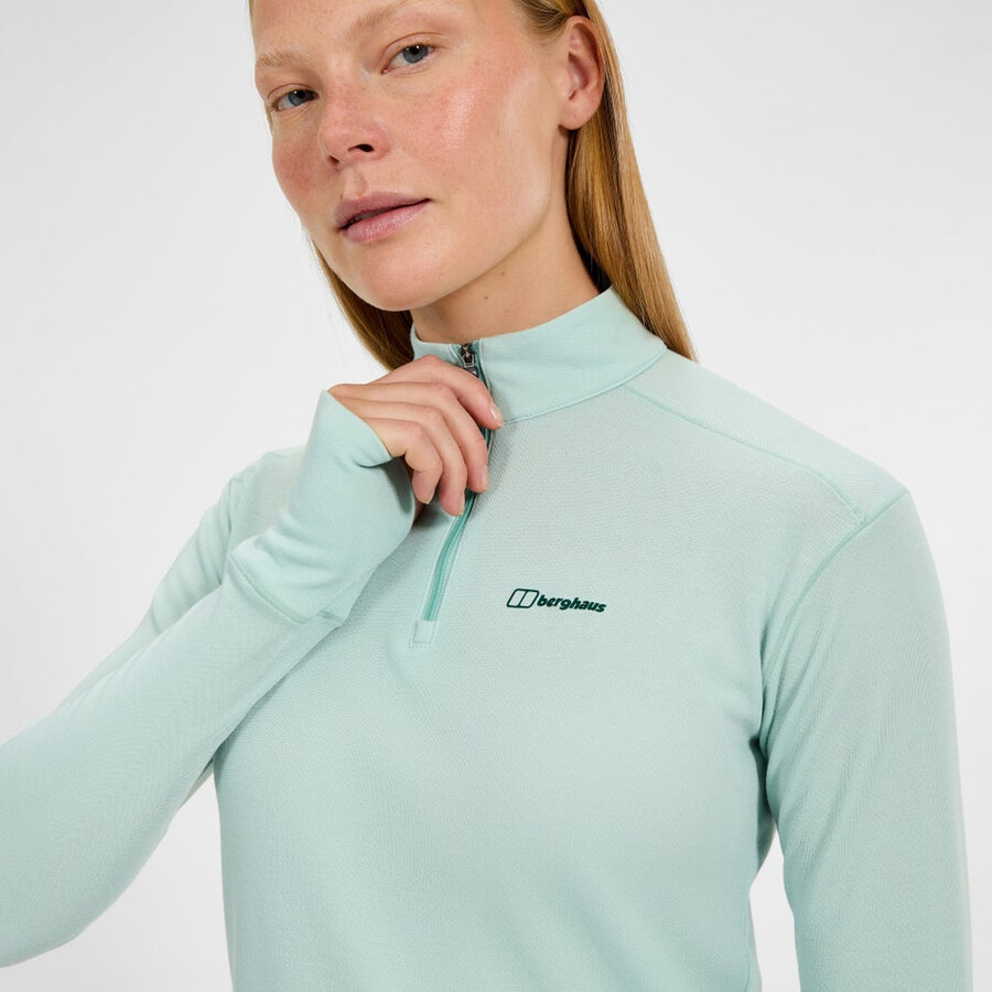 frauen-ivyhill half zip top - grün berghaus