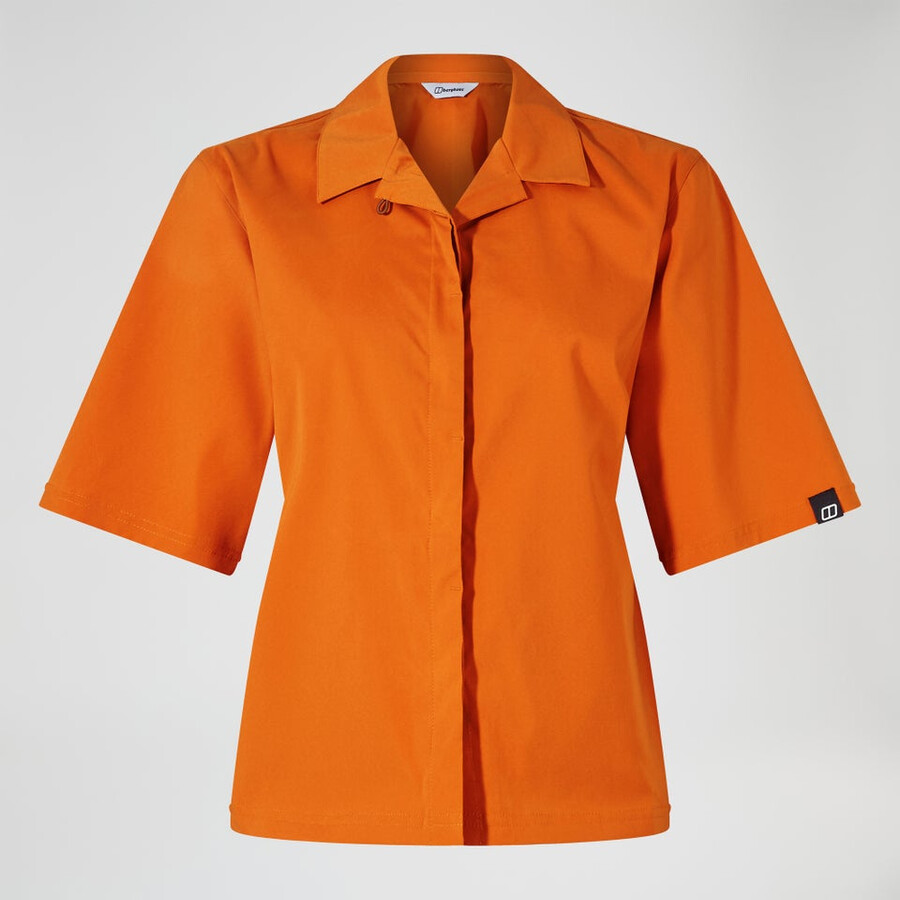 women s explorer short sleeve overshirt - orange berghaus