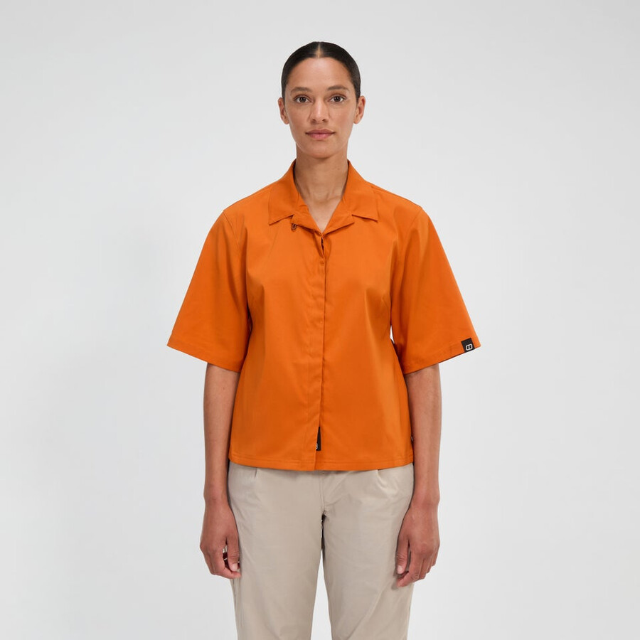 women s explorer short sleeve overshirt - orange berghaus