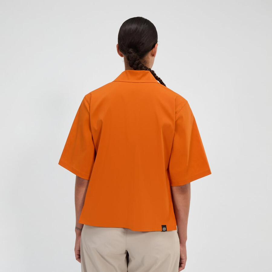 women s explorer short sleeve overshirt - orange berghaus