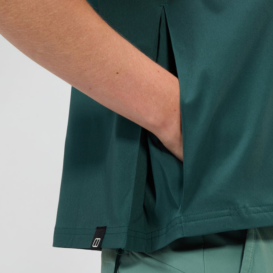 women s explorer short sleeve overshirt - grün berghaus