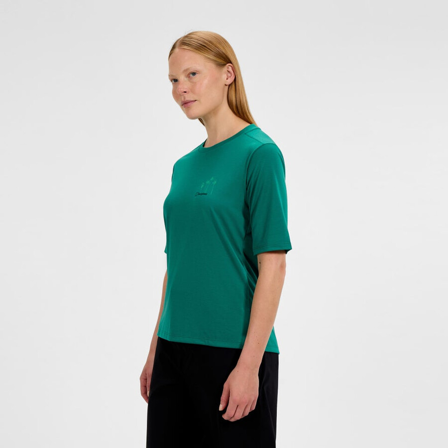 frauen sonnenhut an kurzen Ärmeln tee - green berghaus
