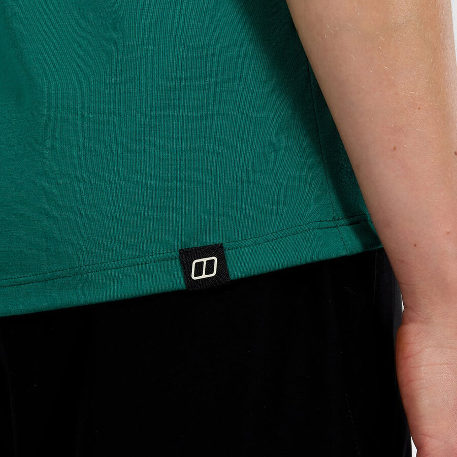 frauen sonnenhut an kurzen Ärmeln tee - green berghaus