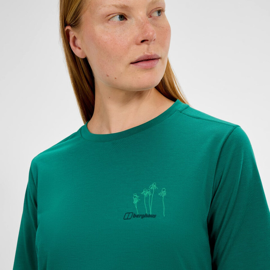 frauen sonnenhut an kurzen Ärmeln tee - green berghaus