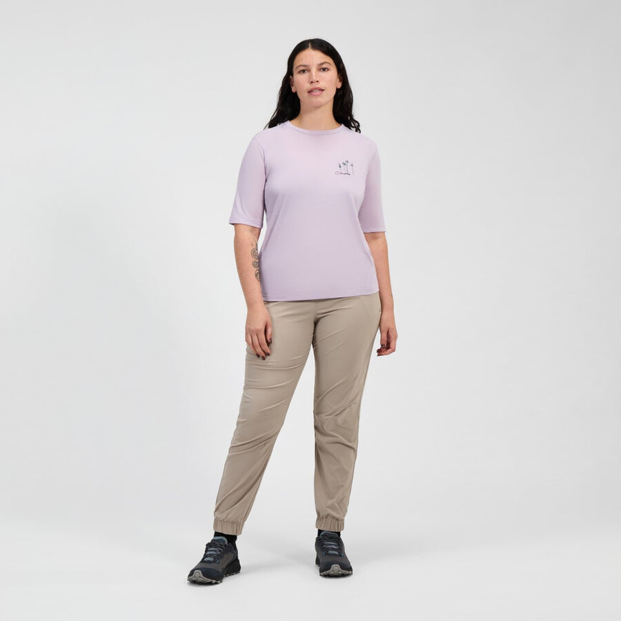frauen sonnenhut an short sleeve tee - purple berghaus