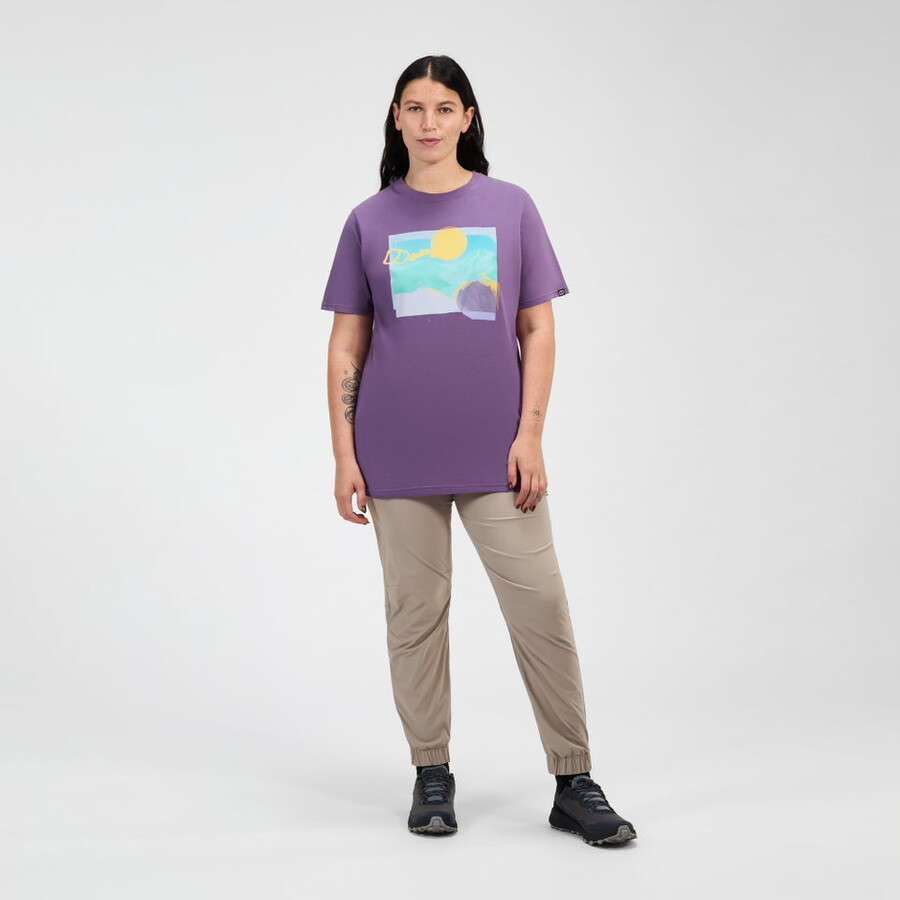 frauen s hill dunst short sleeve tee - purple berghaus