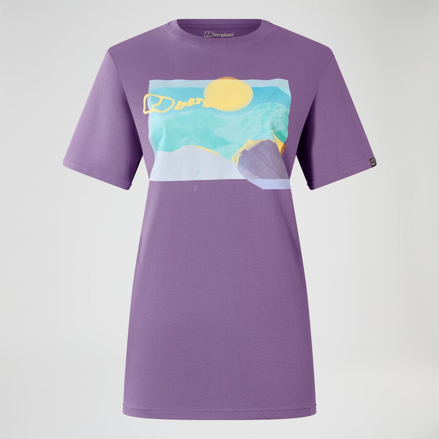 frauen s hill dunst short sleeve tee - purple berghaus