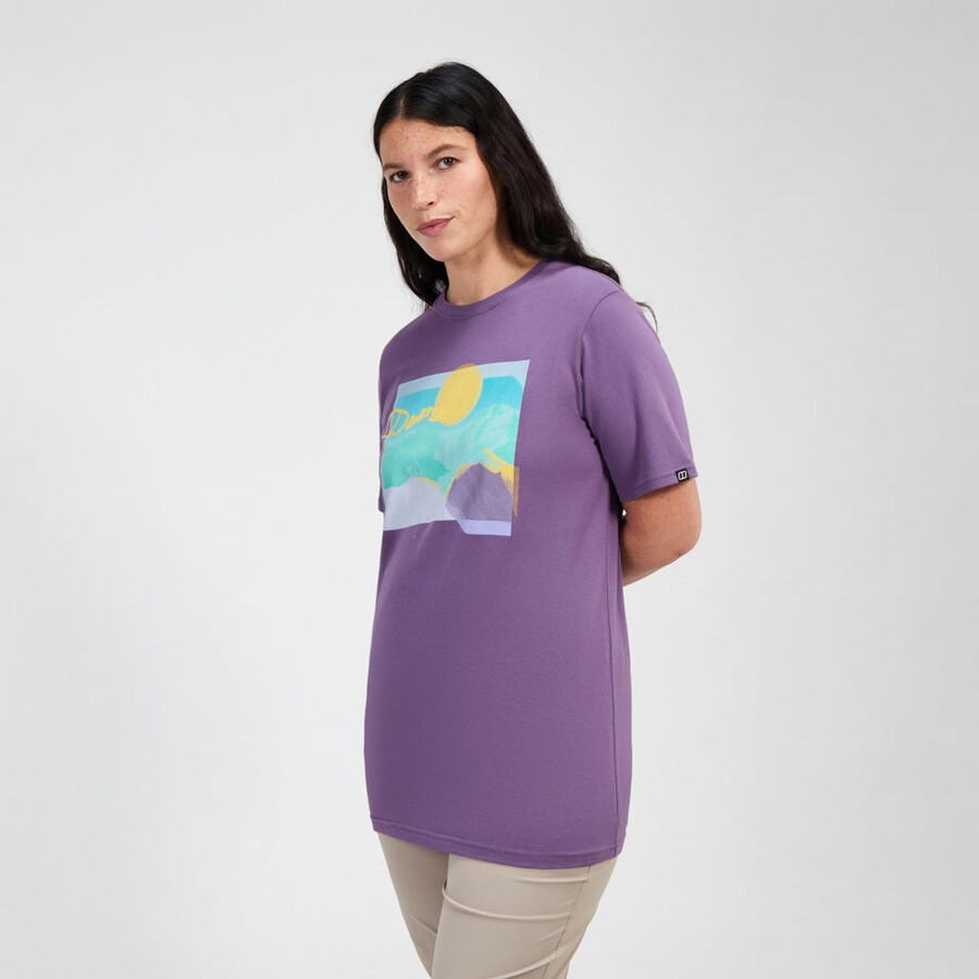 frauen s hill dunst short sleeve tee - purple berghaus