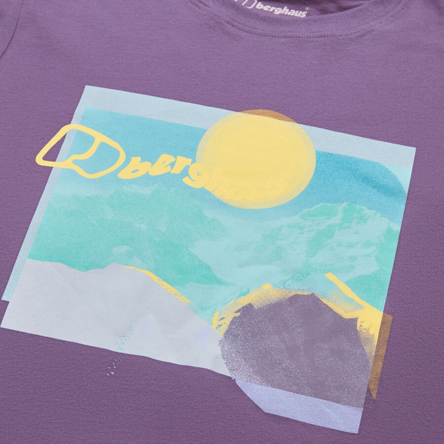 frauen s hill dunst short sleeve tee - purple berghaus