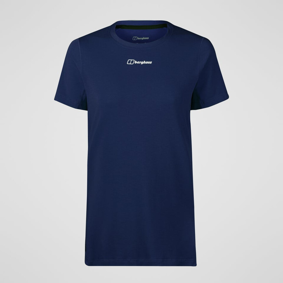 frauen berghaus delta short sleeve tech tee - blue berghaus