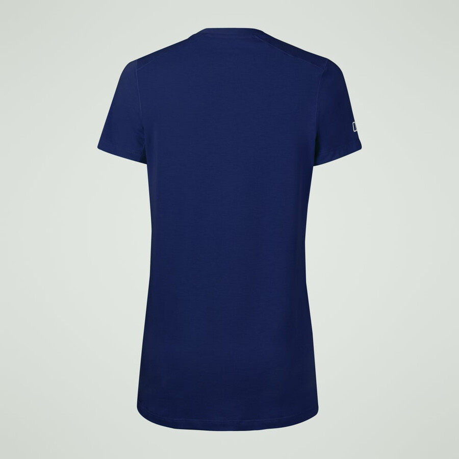 frauen berghaus delta short sleeve tech tee - blue berghaus
