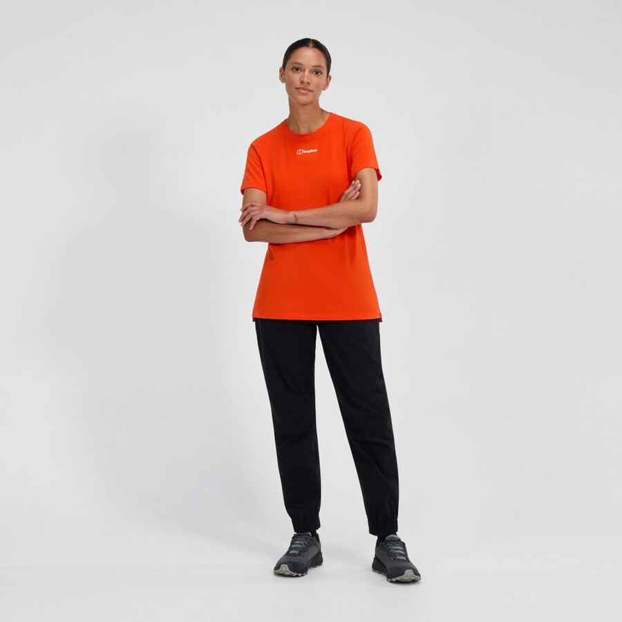 frauen berghaus delta short sleeve tech tee - orange berghaus