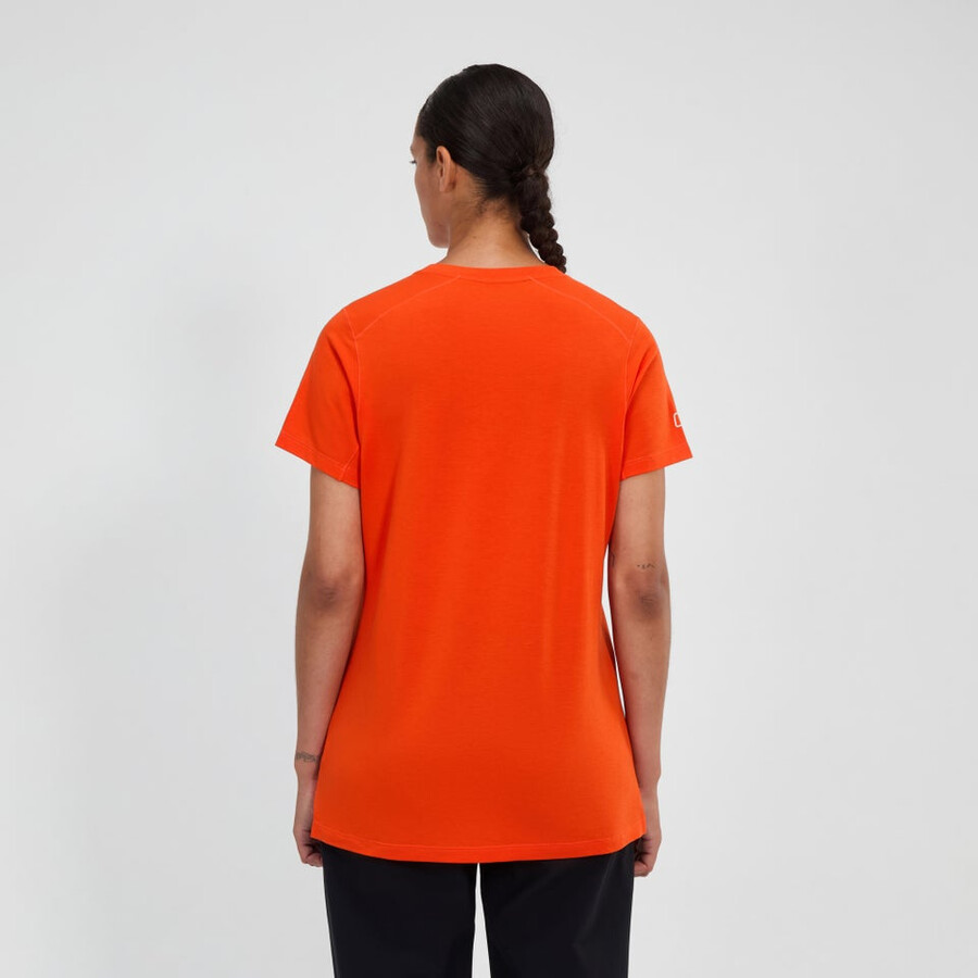 frauen berghaus delta short sleeve tech tee - orange berghaus