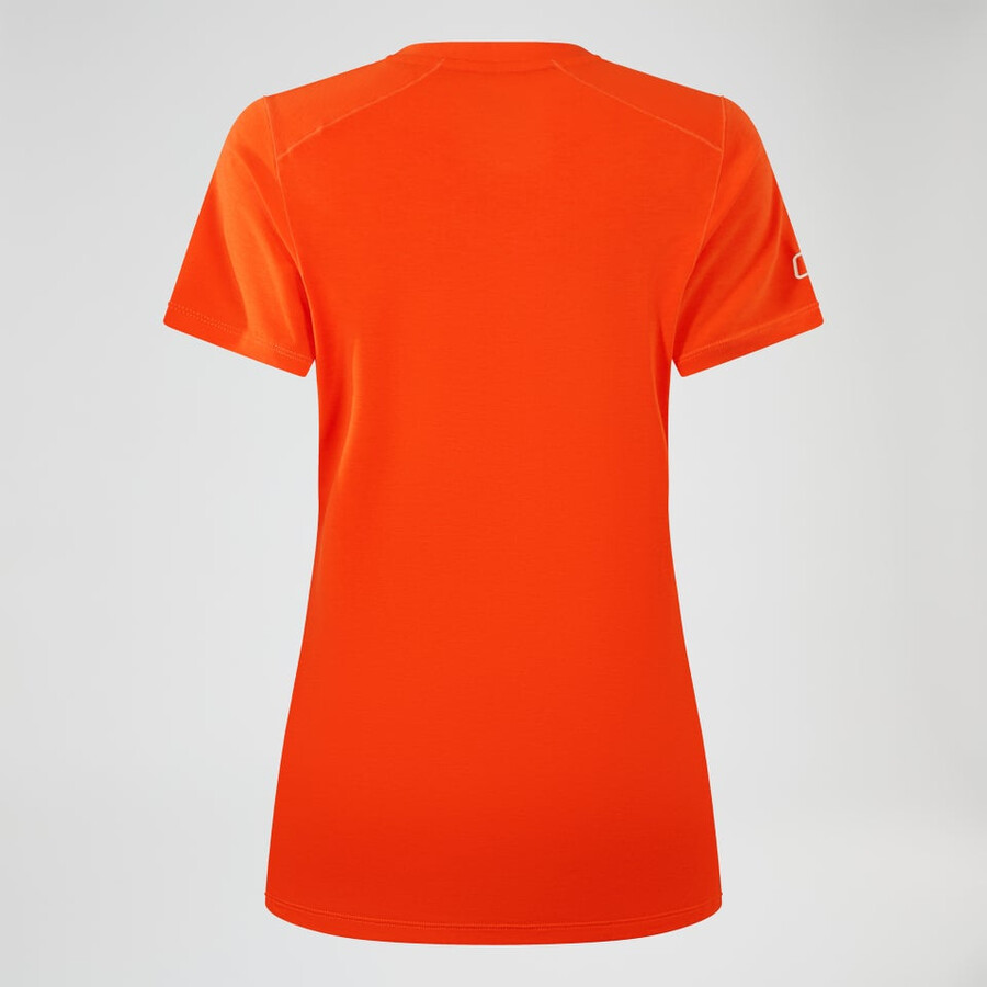 frauen berghaus delta short sleeve tech tee - orange berghaus