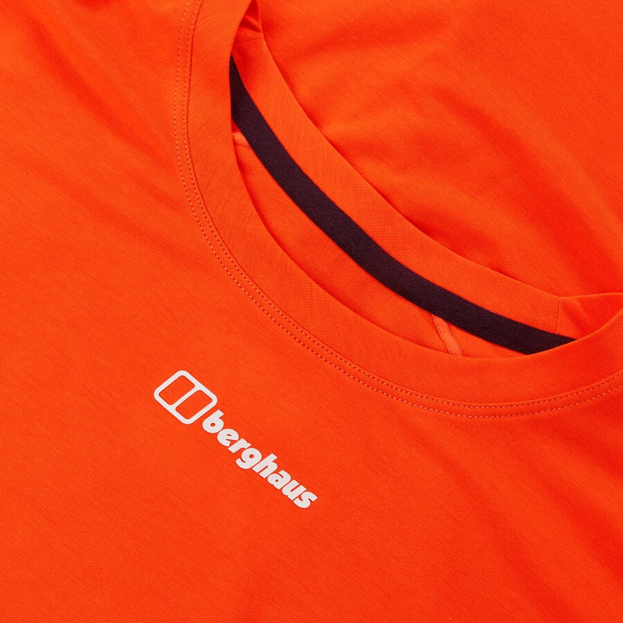 frauen berghaus delta short sleeve tech tee - orange berghaus