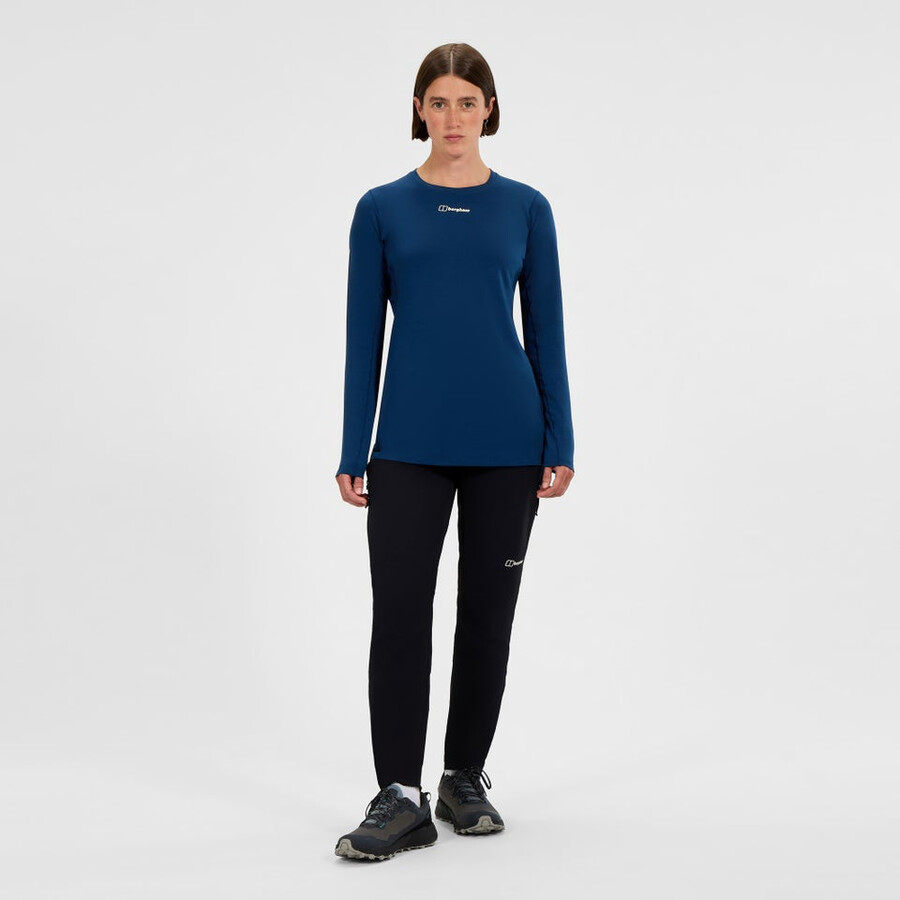 women s delta long sleeve tech tee - blue berghaus