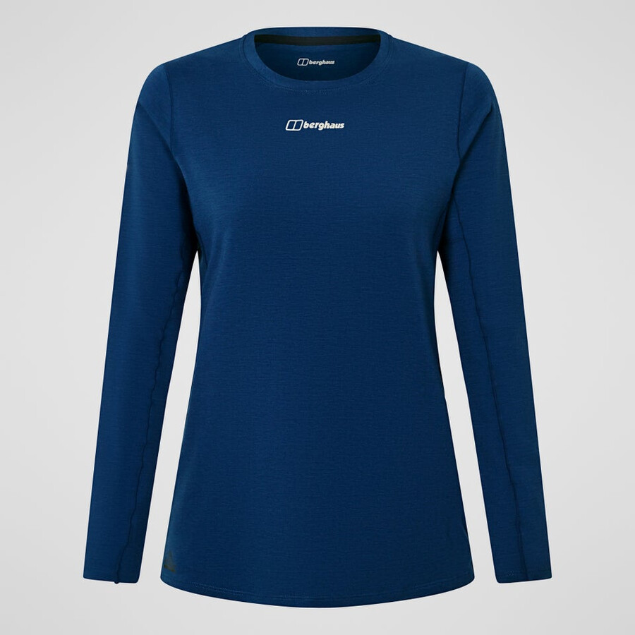 women s delta long sleeve tech tee - blue berghaus